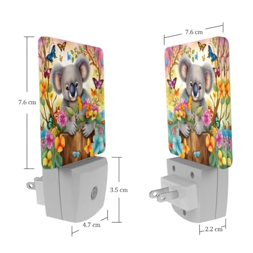 Lámpara de noche LED Koala Flowers Butterflies 7.6x7.6 cm miniatura 7