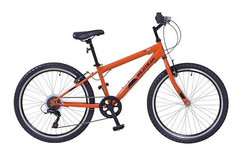 Wildtrak - Bicicletta 24' per Bambini da 8 a 10 anni con freni regolabili - Arancione
