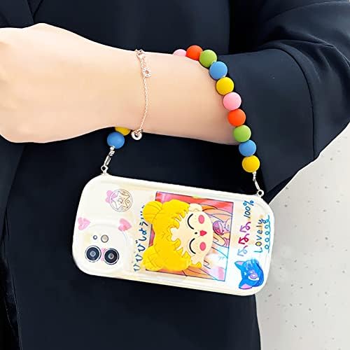 60 Pack Silicone Beads Bulk for Keychain Making, CKANDAY 4 Types Colorful Round Rubber Craft Beads Set for Garland Bracelet Jewelry Crafts Necklace DIY Handicrafts Garlands Lanyards Making, Rainbow