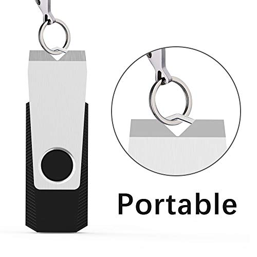 Topesel 50 Pack 128Mb Bulk Usb 2.0 Flash Drives Swivel Memory Stick Thumb Drives Pen Drive (50Pcs, 128Mb, Black) #TOP6