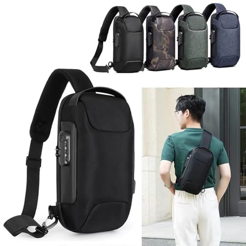 New Carbon Fiber Streamline Anti-Theft Sling Bag, Fashion Waterproof USB Charging Anti Theft Crossbody Bag Unisex2