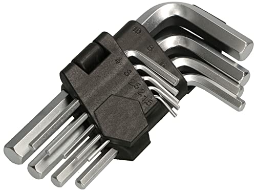 KOTARBAU® 9 x Llaves allen de 1,5 a 10 mm, Juego de 9 llaves tipo allen cortas, Llaves allen de acero al cromo vanadio, Llaves hexagonales, Llaves de cabeza hexagonal, 9 unidades
