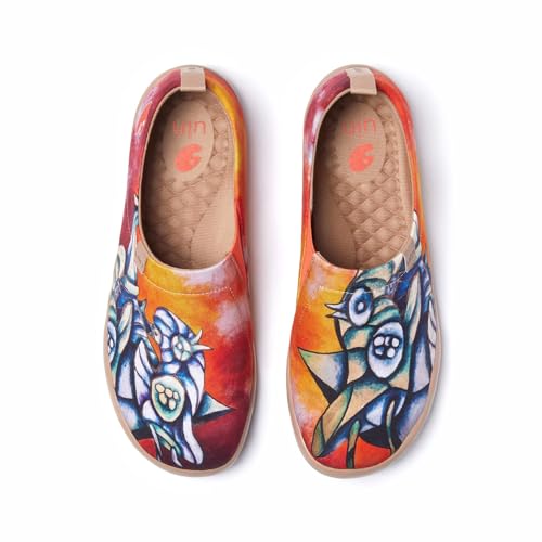 UIN Zoltan Women's Art Travel Shoes Comfort Slip On Loafers Lightweight Fashion Sneaker