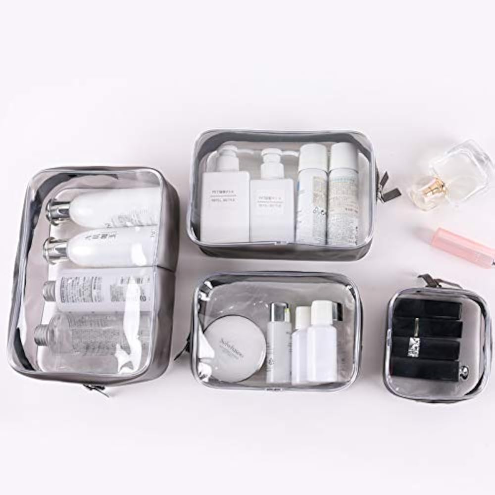 APREUTY 6‑teiliges Transparentes Kosmetiktaschen‑Set – TSA‑geprüft, Wasserdicht, 3 Größen