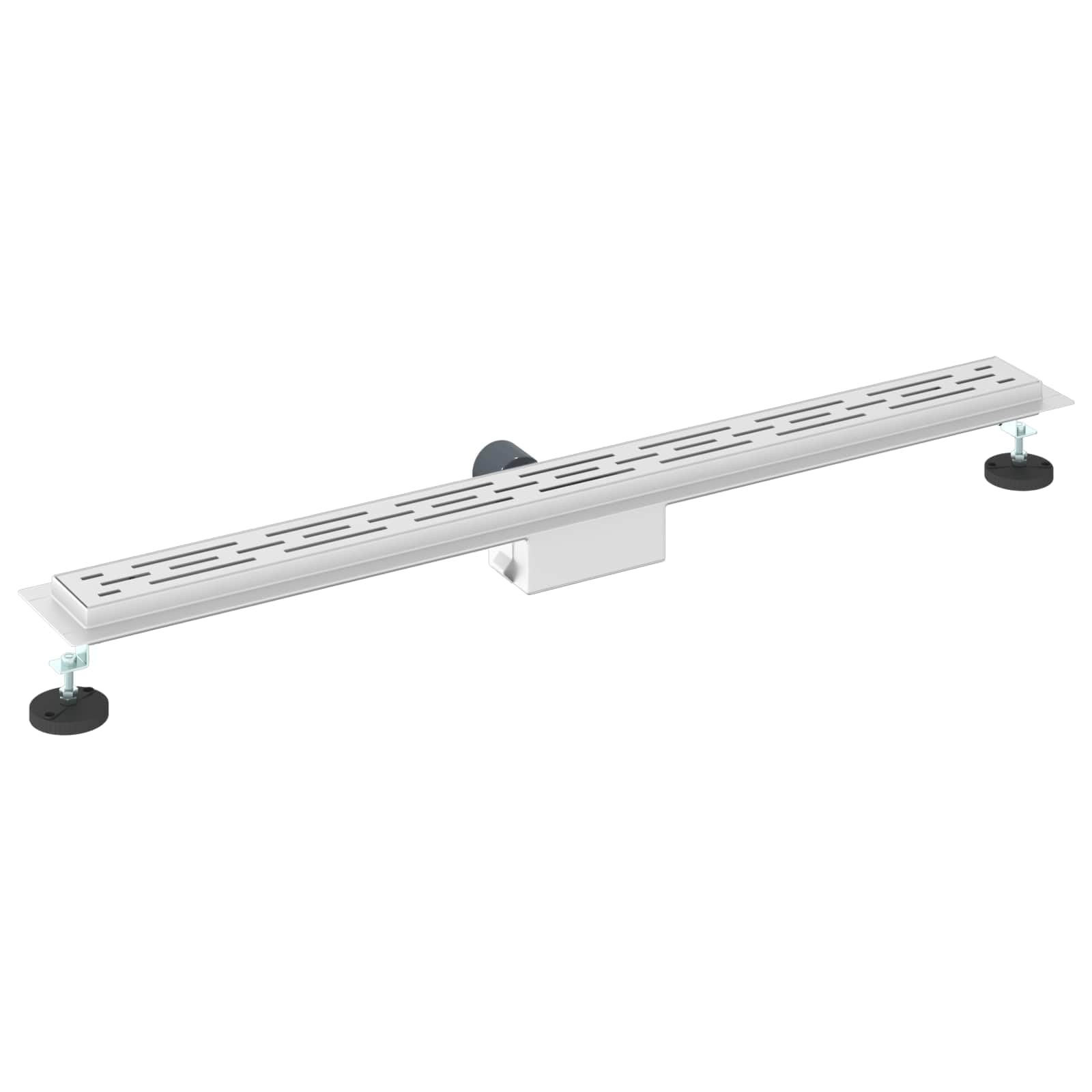 Duschabfluss Liniendesign Silber aus Edelstahl 304 90 cm mit verstellbaren Füßen und integriertem Haarfänger für Dusche Bad und Waschbecken zur effektiven Wasserabführung