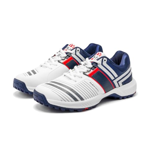 Image of SOLM8 S8 Cricket Shoes with Rubber Spikes - Performance Cleats for Men on Outdoor Turf /Grass, Featuring Wide Toe, Speed-Fit Lacing and New Gel Cushioned Insole