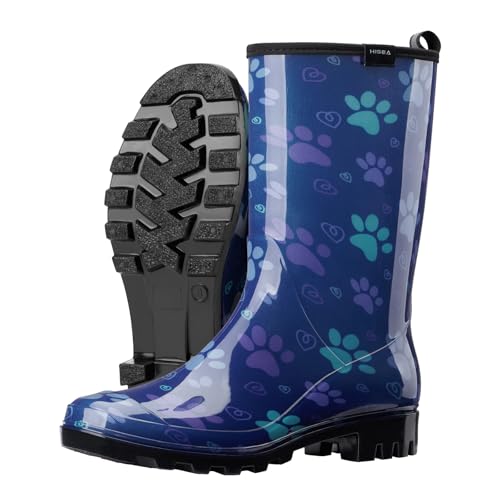 Image of HISEA Women's Rain Boots Waterproof Mid Calf Garden Farm Rubber Boots