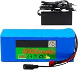 Batterie au Lithium pour vélo électrique 36 V 8 Ah avec Chargeur 42 V 2 A, BMS intégré, pour Moteur de vélo électrique/Scooter 500 W 350 W 250 W, TPLUG,T Plug