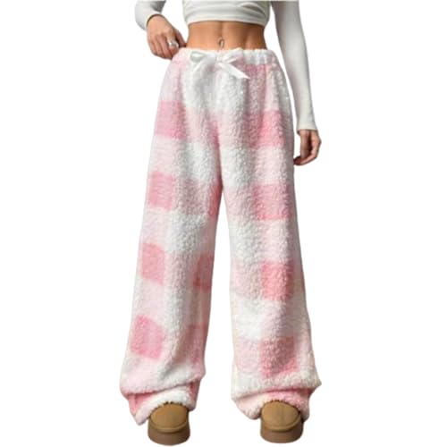 Image of Leopard Pants Women Therian Fuzzy Pajama Pants Y2k Cheetah Pants Grunge High Waisted Fluffy Pants