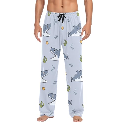 Shark Cartoon Mens Pajama Pants Mens Pj Pants Comfy Cotton Pj Long Pant for Men with Pockets Size S-XXL2