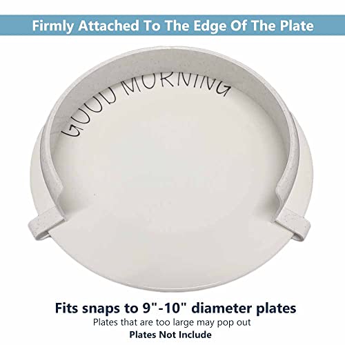 Food Plate Clip-On Guard, Reusable Scooping Food Spill Prevention Eating Aid For Elderly, Parkinson Patients, Bedridden, Disabled #TOP1