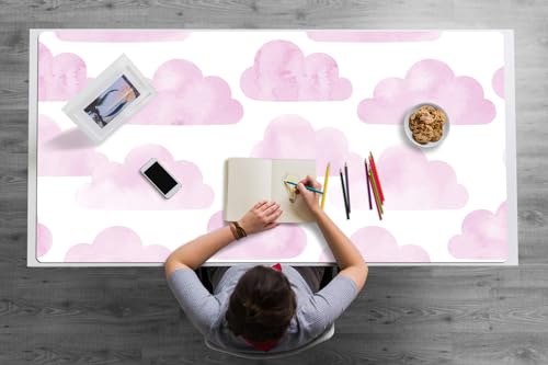 Sous-main de bureau 120x60 tapis de table vinyle PVC protège-bureau rose