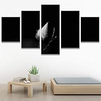 SIGNWIN 5 Panel Canvas Wall Art Botanical Chic Closeup Expressive Multicolor Photography for Home Decorations Ready to Hang - 60