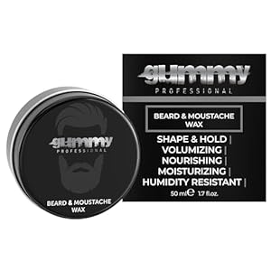Gummy Professional Beard and Moustache Wax – Extra Long-Lasting Hold for Shaping Texture and Control – Nourishing & Moisturizing Formula with Humidity Resistance for Groomed Facial Hair – 2.4 Ounce