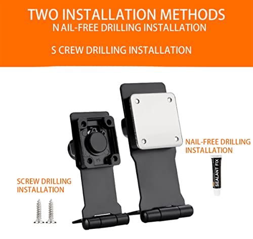 Flip Latch 3-Mm Thickened Heavy Duty Hasp Safety Door Lock Gate Latches For Double Door Window Barn Closet Drawer Cabinet Garage,Stainless Steel Brushed Nickel (3 Inch-1 Pcs) #TOP3