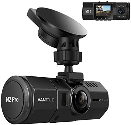 VANTRUE N2 Pro 2.5K Front and Inside Dash Camera for Uber, 1440P Dual Dash Cam for Trucks, Car Dashcam, IR Night Vision, 24H Motion Detection Parking Mode, G-Sensor, Support 256GB Max