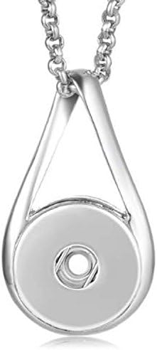 Interchangeable 18-20mm Snap Jewelry Infinity Pendant & Rolo Stainless Chain 19" + 2" Extender
