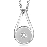 Interchangeable 18-20mm Snap Jewelry Infinity Pendant & Rolo Stainless Chain 19" + 2" Extender