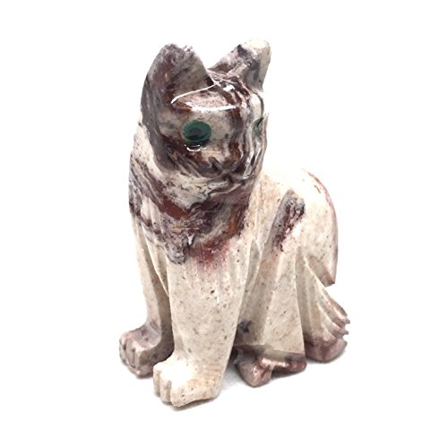 Nelson Creations, Llc Cat Natural Soapstone Hand-Carved Animal Charm Totem Stone Carving Figurine, 1.5 Inch #TOP5