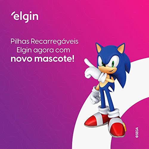 Pilha recarregável AAA 1000mAh Elgin com 4 unidades Palito