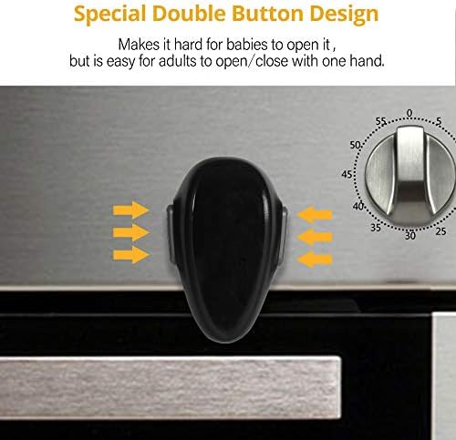 EUDEMON Childproof Oven Door Lock, Oven Front Lock Easy to Install and Use 3M Adhesive no Tools Need or Drill (Black)