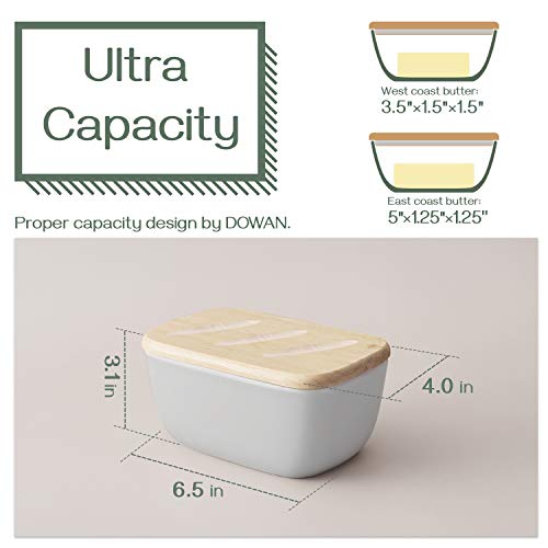 Dowan 6.5" Large Butter Dish (White & Grey) #TOP7