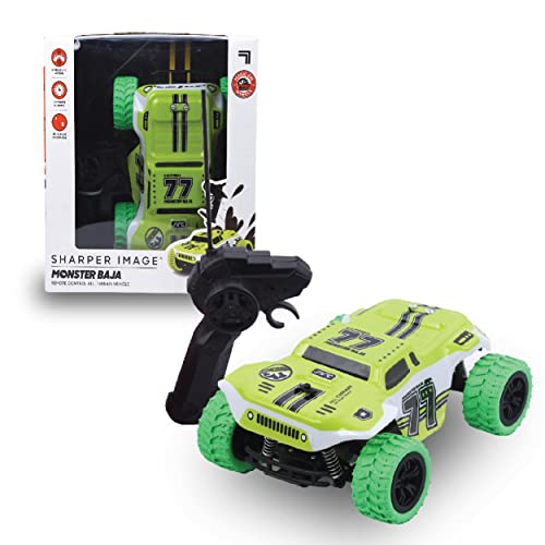 Sharper Image Monster Baja Truck Wireless Remote Controlled Car 360° Rotating High Speed Off Road Top Brand In Usa Green Color Rc Car For Kids 6 Yrs+Birthday Gift Outdoor All Terrain Made In India