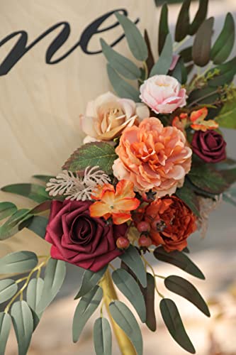 Rongflower Artificial Wedding Arch Flowers Swag Set Of 2 For Diy Wedding Welcome Ceremony Sign Backdrop Sweetheart Table Chair Home Decoration #TOP4