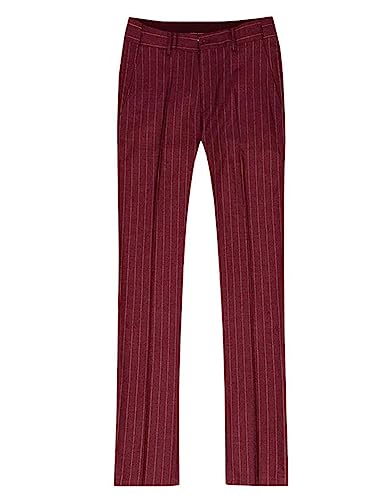 Men's Suit Pants Stripe Trousers Daily Christmas Uniform Dress