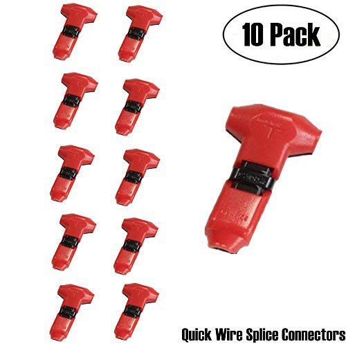 Davitu [Davitu]Wholesale T shape 1PIN Wire Terminal Block Connector Scotch Lock for 18-22AWG Electrical Wire,led strip Connector - (Color: Red case, Pins: 400pieces per pack)