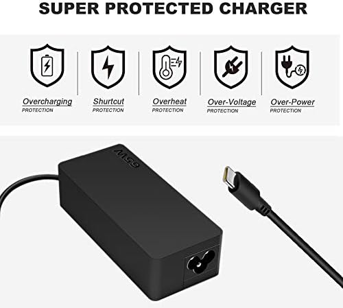 WHSTELENI 65W USB Type C Laptop Charger Power Adapter for Lenovo Thinkpad X1 Carbon(Gen5/6/7/8/9) T480 T490 T580 T590 E480 E580 E490 YOGA C730 C930 C940 S940 Dell Xps Hp Spectre ASUS Chromebook