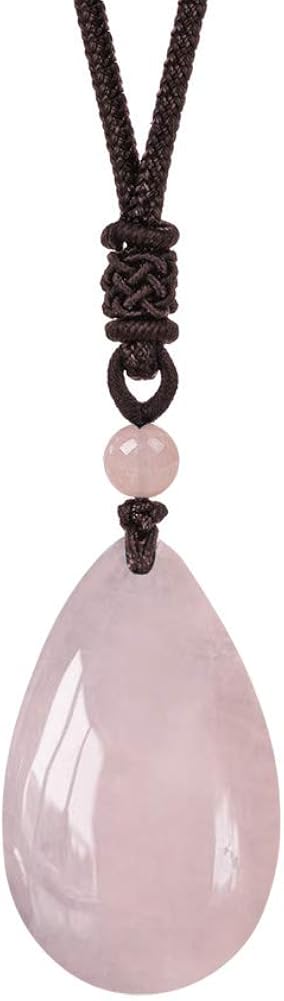 OCARLY Natural Gemstone Drop Pendant Necklace Healing Stone Crystal Chakra Protection Rock Cord Jewelry