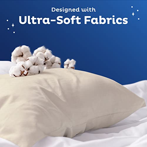 Snuggle-Pedic Pillow Case - Queen 20" X 30" White Pillow Cases W/Breathable Stretch Knit Cotton #TOP7