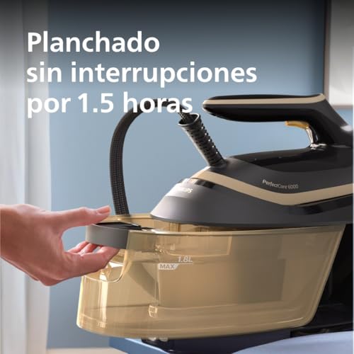 Philips PerfectCare Serie 6000 Centro de planchado a vapor - 2400 W, salida de vapor 600 g, presión 8 bares, tecnología OptimalTEMP, depósito de agua de 1,8 litros, negro (PSG6064/80) 5 Philips Perfectcare Serie 6000 Centro De Planchado A Vapor - 2400 W, Salida De Vapor 600 G, Presión 8 Bares, Tecnología Optimaltemp, Depósito De Agua De 1,8 Litros, Negro (Psg6064/80)