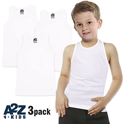 Boys Underwear Vests 100% Soft Cotton Tank Tops Kids Sleeveless White Vest Summer Back to School Undershirts 2-13Y2