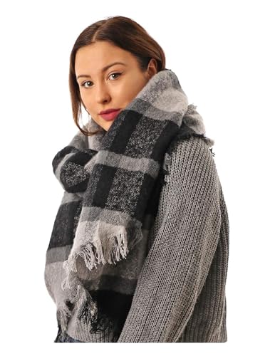 Style Slice Women's Tartan Scarf Thick Warm Blanket Ladies Scarves, Plaid Check Long Large Oversized Soft Shawl and Wrap Christmas Gifts for Women