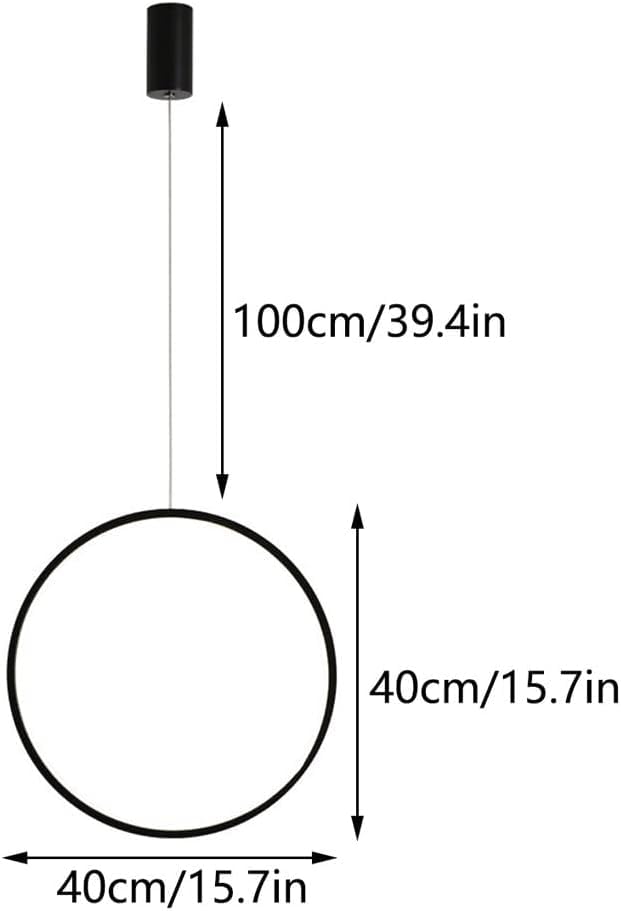 Lampe suspendue LED 3 couleurs dimmable lustre noir 40cm - 5