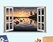 Stickers muraux Lake Rock majestueux coucher de soleil 3D autocollant mural décalcomanie murale Studio bureau décoration de la maison