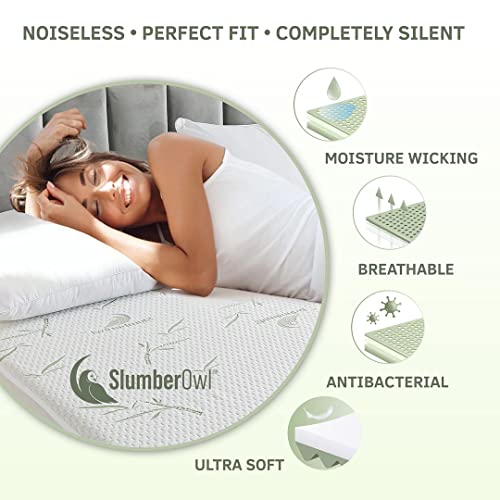 Slumberowl Premium Bamboo Mattress Protector – 100% Waterproof, Cooling & Ultra Soft Mattress Cover (Split Top King) #TOP3
