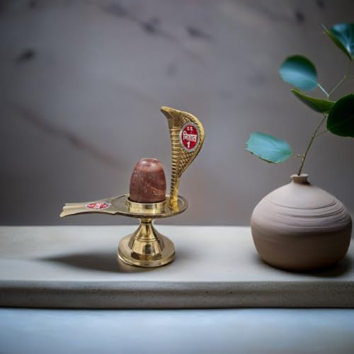 Narmadeshwar Shivling with Pure Brass Stand | Certified Banalinga Stone for Daily Puja & Meditation (210 Grams) by Generic - Image 4