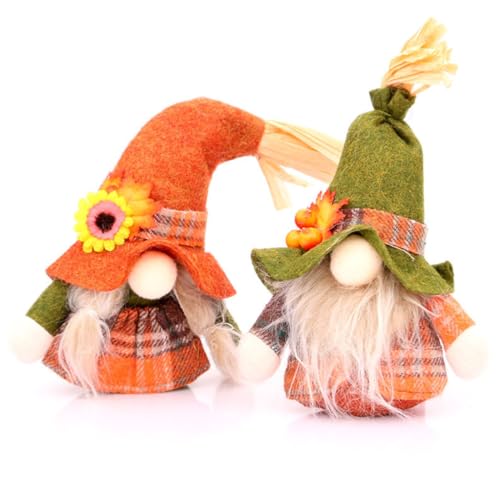 OIXEYA 2 Pezzi Decorazioni Gnomi Autunnali, Nani Natalizi, Gnomo Natalizio, Autunno Gnomo Peluche Home Decor per Casa Cucine