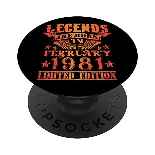Cumpleaños Febrero 1981 Edición Limitada Regalo February PopSockets PopGrip Intercambiable