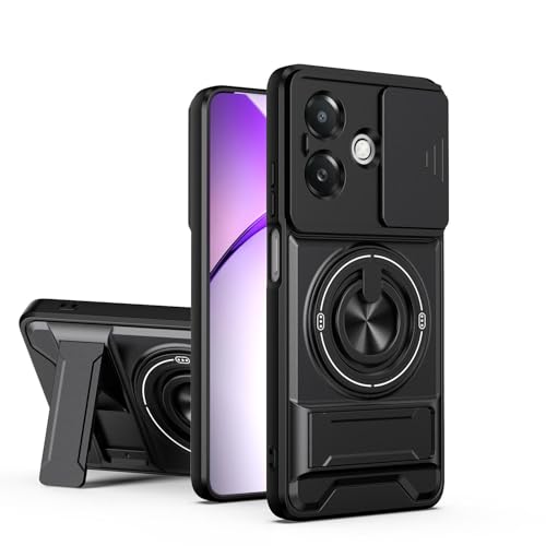 �Ή��@�� Oppo A3x / A3 / A40 4G / A60 5G �g�уP�[�X,�f���A���X�^���h�A�����Y�ی�X���C�h�J�o�[�A�}�O�l�b�g���ی�P�[�X Black