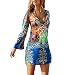 Produktbild Lazzboy Frauen Beachwear Bademode Bikini Beach Vertuschen Damen Kleid Strand Cover Ups Strandabdeckung Kaftans Badeanzug Bluse Strandkleid Sommerkleid(Bunt,S)