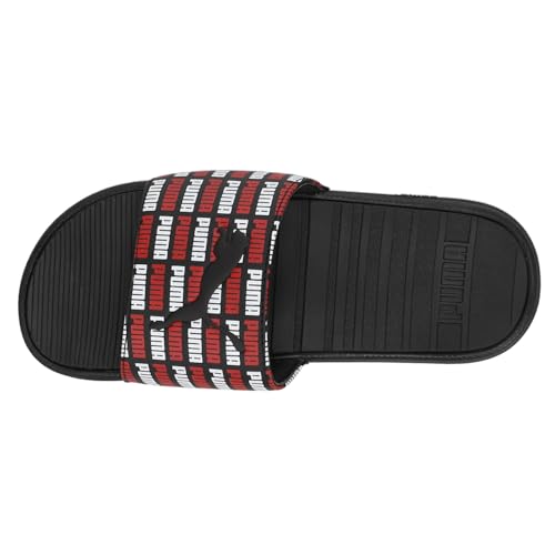 PUMA PUMA Men's Cool Cat Slide Sandal, Echo Black-White-High Risk Red, 11