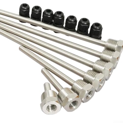 2Pcs Thermowell Sleeve, Stainless Steel Temperature Sensors Thermowell Sleeve Stainless Steel Probe Water Tank Protective Shell Solar Accessories(8x30mm)