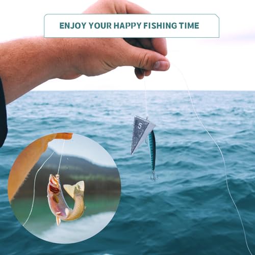 KAXIWEI 18Pcs Pirâmide Pesos de Pesca Chumbadas para Pesca, Pirâmide Pesos de Pesca Chumbadas Água S