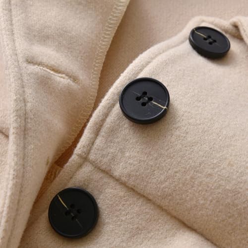 Ohohyy Kleinkind Baby Mädchen Kleidung Jacke Mantel Langarm Einfarbige Knöpfe Kleid Mantel Herbst Outfit (Beige,3-4 Jahre)