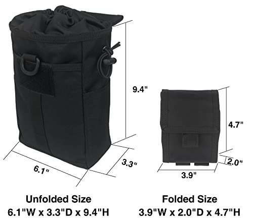 Tactical Military MOLLE Dump Pouch – Foldable Durable and Versatile Magazine Utility Waist Bag for Outdoor Enthusiasts, with 1 Flag Patch Included - Image 4
