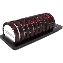 Wireless Restaurant Pager System Calling Coaster Buzzers Dual Charging Base for Cafe Church Clinic Food Court Food Truck